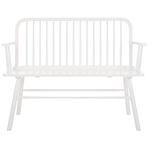 SAFAVIEH Lucilia Spindle Solid Classic Arm Bench, White