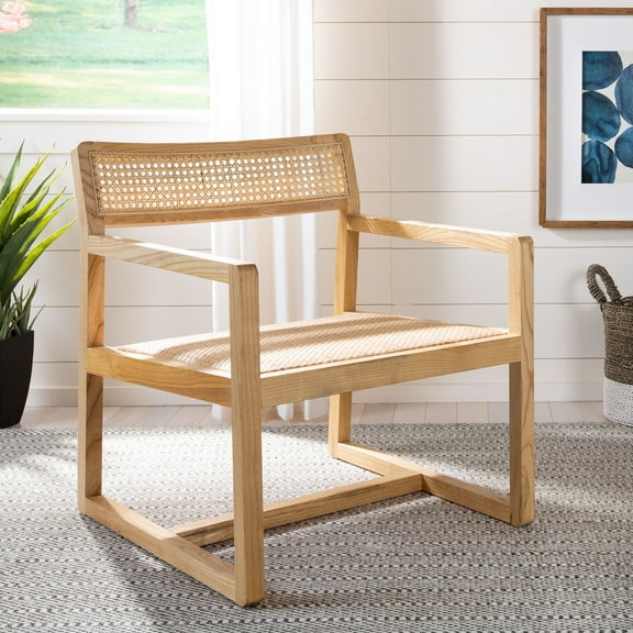 SAFAVIEH Lula Cane Nautical Solid Accent Chair, Natural