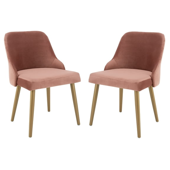 SAFAVIEH Lulu Modern Upholstered Dining Chair, Dusty Rose, Set of 2