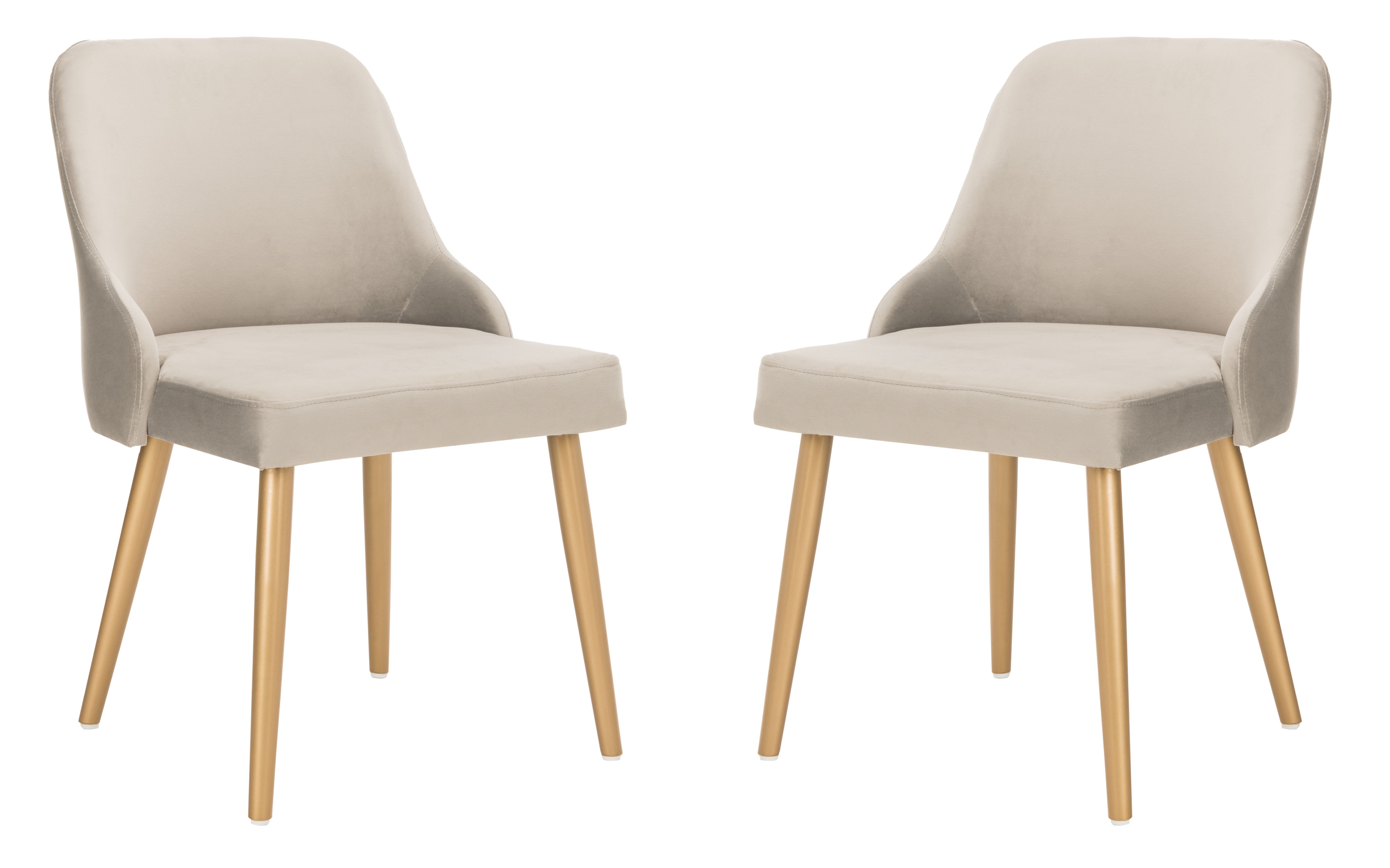 Lulu Grey Velvet Upholstered Side Chair with Gold Legs