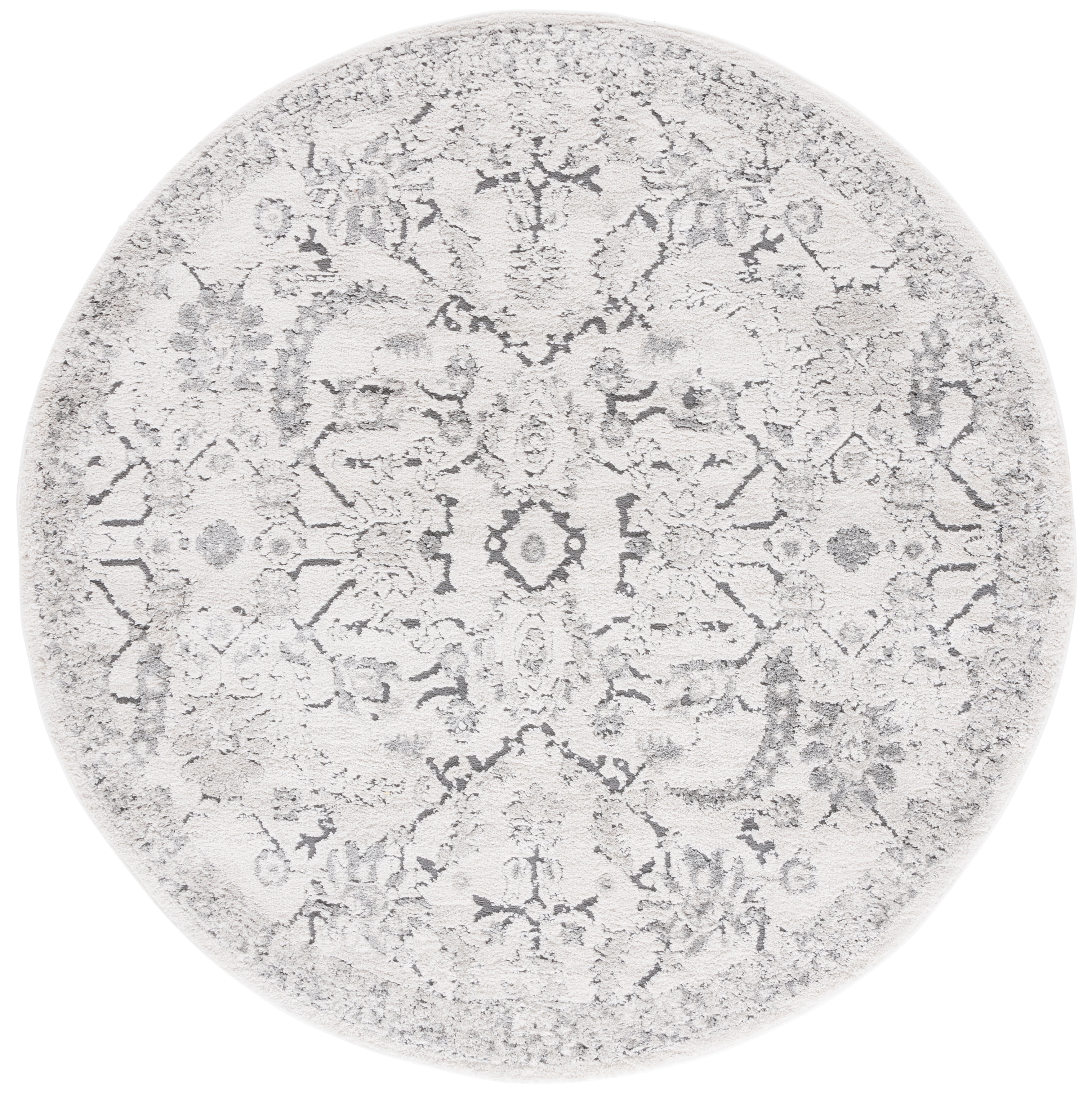 Safavieh Luna Caryn Medallion Area Rug, Ivory/Gray, 6'7" x 6'7" Round