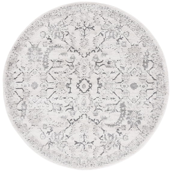 SAFAVIEH Luna Caryn Medallion Area Rug, Ivory/Gray, 6'7" x 6'7" Round