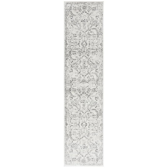SAFAVIEH Luna Caryn Medallion Runner Rug, Ivory/Gray, 2'2" x 9'