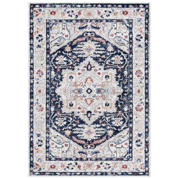 SAFAVIEH Luna Damian Oriental Area Rug, Beige/Navy, 4'5" x 6'5"