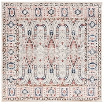 SAFAVIEH Luna Damion Oriental Area Rug, Beige/Blue Rust, 6'7" x 6'7" Square