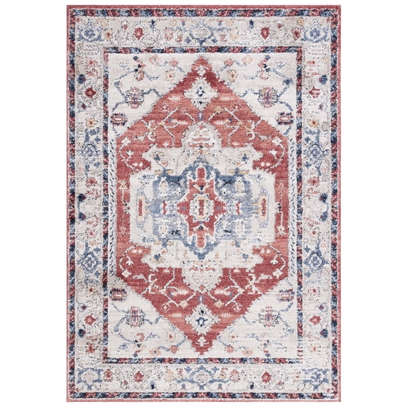 SAFAVIEH Luna Damjan Oriental Area Rug, Beige/Blue Rust, 5'3" x 7'6"