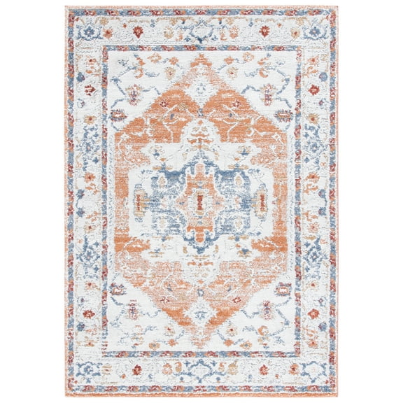 SAFAVIEH Luna Damjan Oriental Area Rug, Ivory/Rust, 9' x 12'
