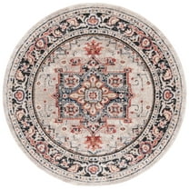 SAFAVIEH Luna Damri Oriental Area Rug, Beige/Black Rust, 6'7" x 6'7" Round