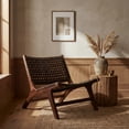 thumbnail image 1 of SAFAVIEH Luna Modern Leather Woven Club Chair, Brown, 1 of 22