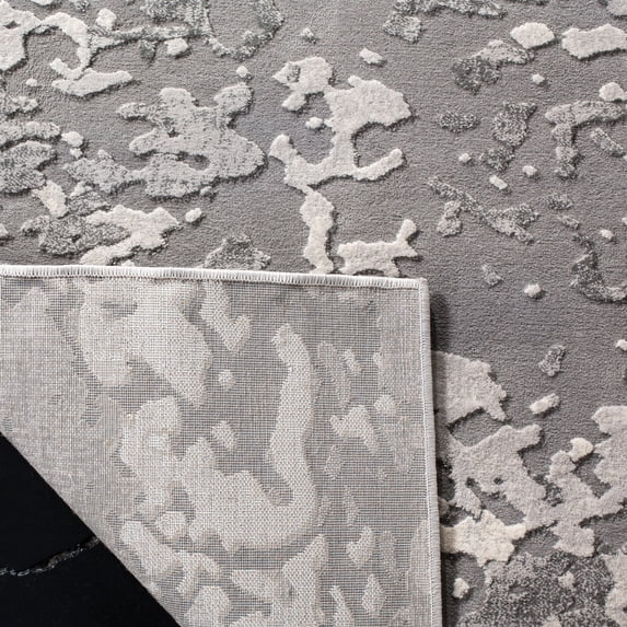 SAFAVIEH Lurex Eliza Camouflage Area Rug, Grey/Light Grey, 6'7" x 6'7" Square
