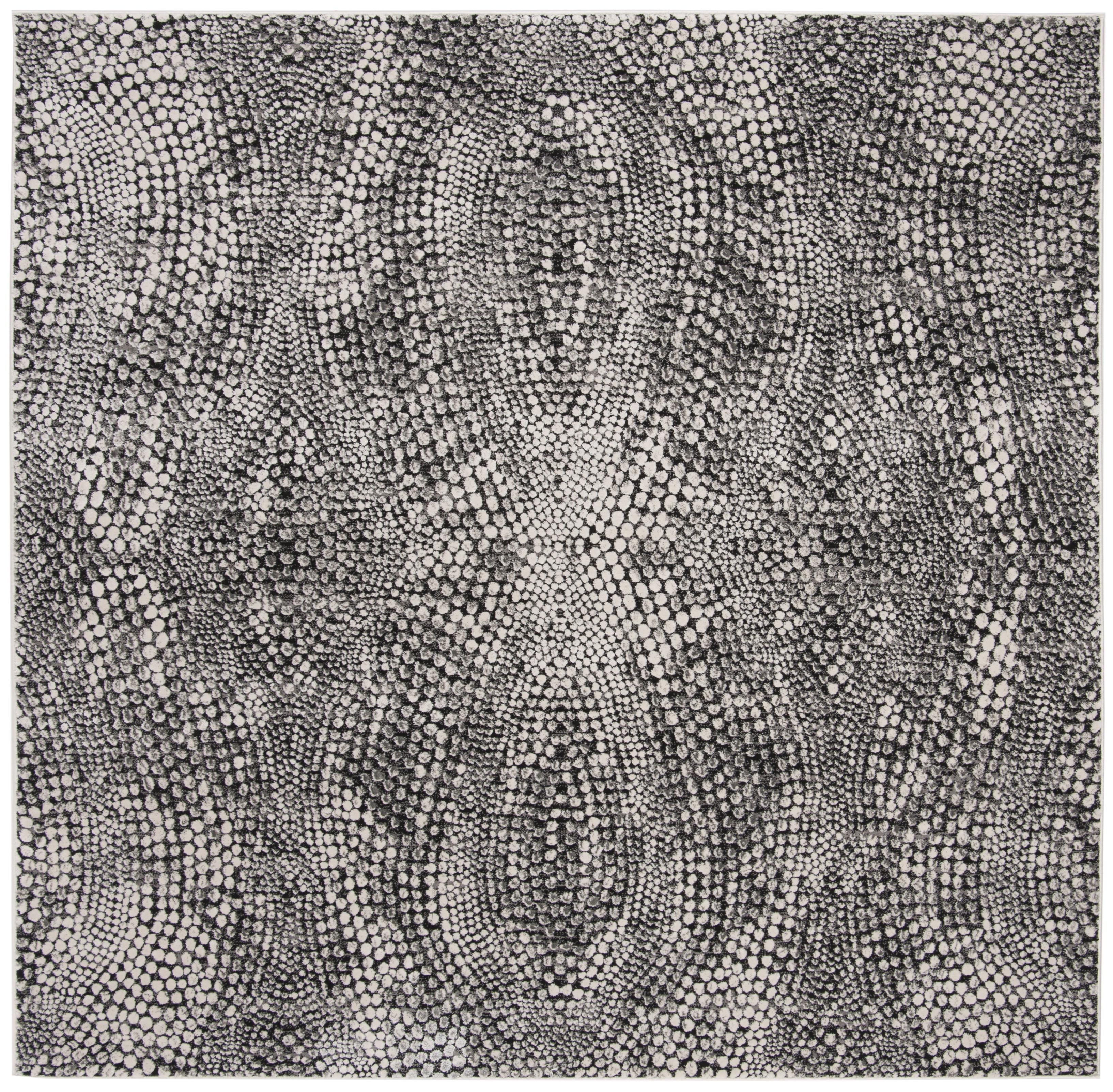 SAFAVIEH Lurex Gorden Abstract Area Rug, Black/Light Grey, 8' x 8' Square