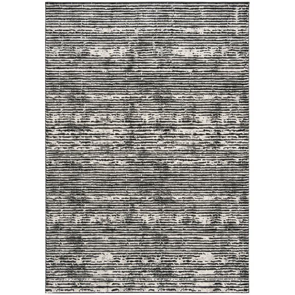 SAFAVIEH Lurex Marielle Striped Area Rug, Black/Grey, 2' x 3'