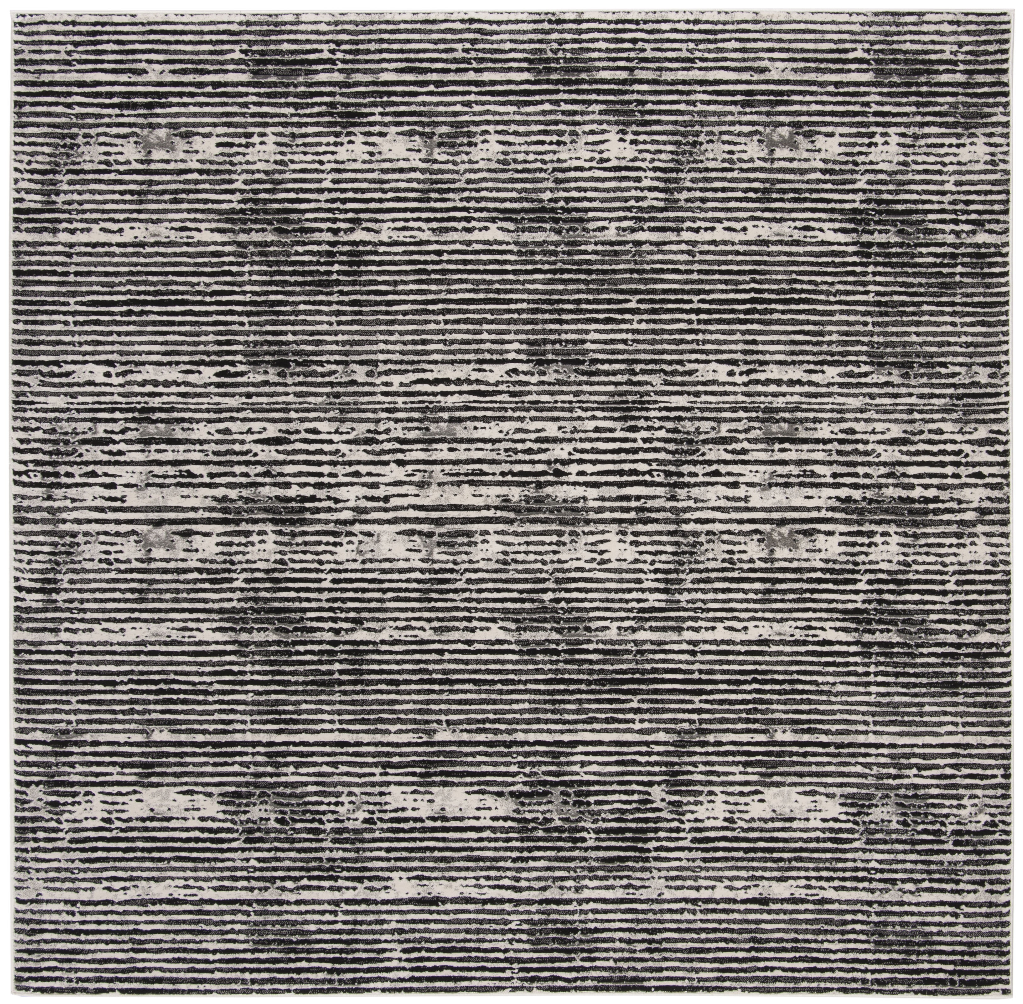 SAFAVIEH Lurex Marielle Striped Area Rug, Black/Grey, 8' x 8' Square