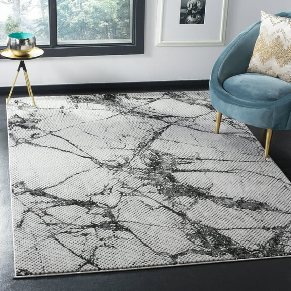 SAFAVIEH Lurex Raschelle Abstract Area Rug, Grey/Black, 4' x 6'
