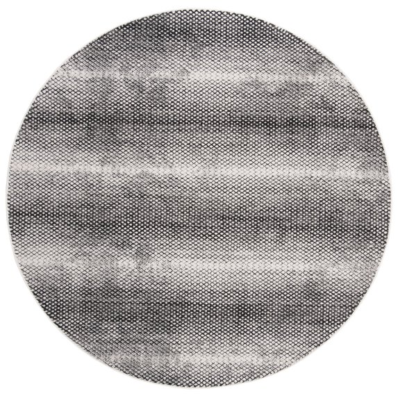 SAFAVIEH Lurex Wilson Abstract Area Rug, Black/Ivory, 5' x 5' Round