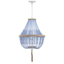 SAFAVIEH Lush Kristi 3 Light 16.5 In. Dia. Beaded Pendant, Blue
