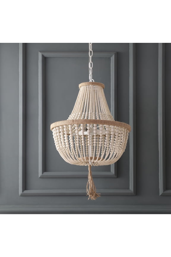 Lush Kristi 3 Light 16.5 In. Dia. Beaded Pendant, Cream
