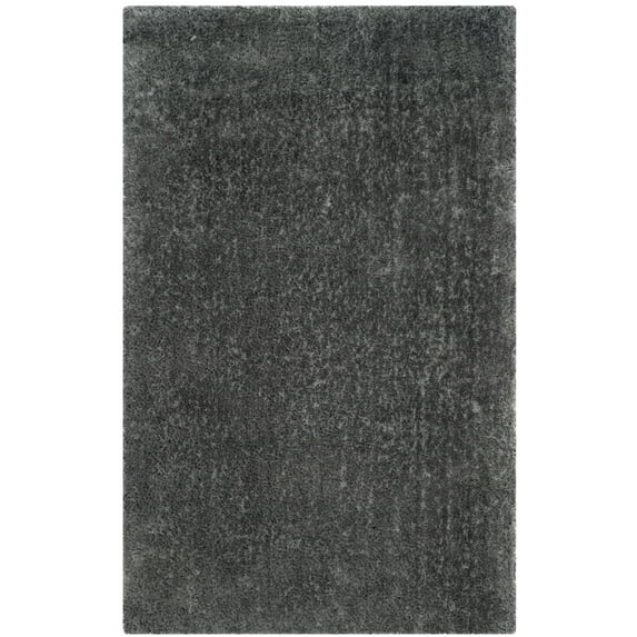 SAFAVIEH Luxe Paxton Solid Plush Polyester Shag Area Rug, Grey, 2' x 3'