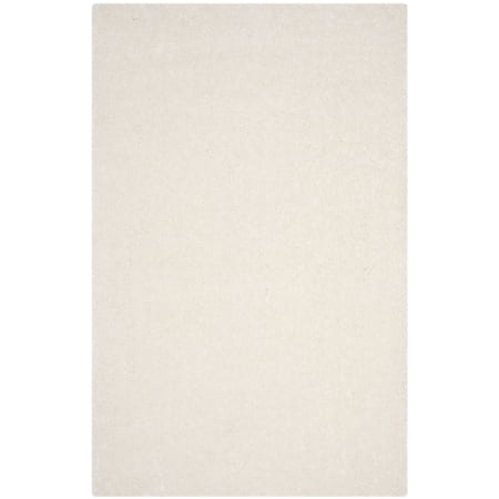 SAFAVIEH Luxe Paxton Solid Plush Polyester Shag Area Rug, Ivory, 2' x 3'