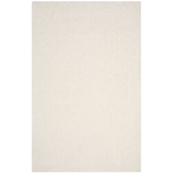 SAFAVIEH Luxe Paxton Solid Plush Polyester Shag Area Rug, Ivory, 2' x 3'