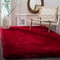 thumbnail image 1 of SAFAVIEH Luxe Paxton Solid Plush Polyester Shag Area Rug, Red, 3' x 5', 1 of 9