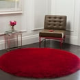 thumbnail image 1 of SAFAVIEH Luxe Paxton Solid Plush Polyester Shag Area Rug, Red, 6' x 6' Round, 1 of 9