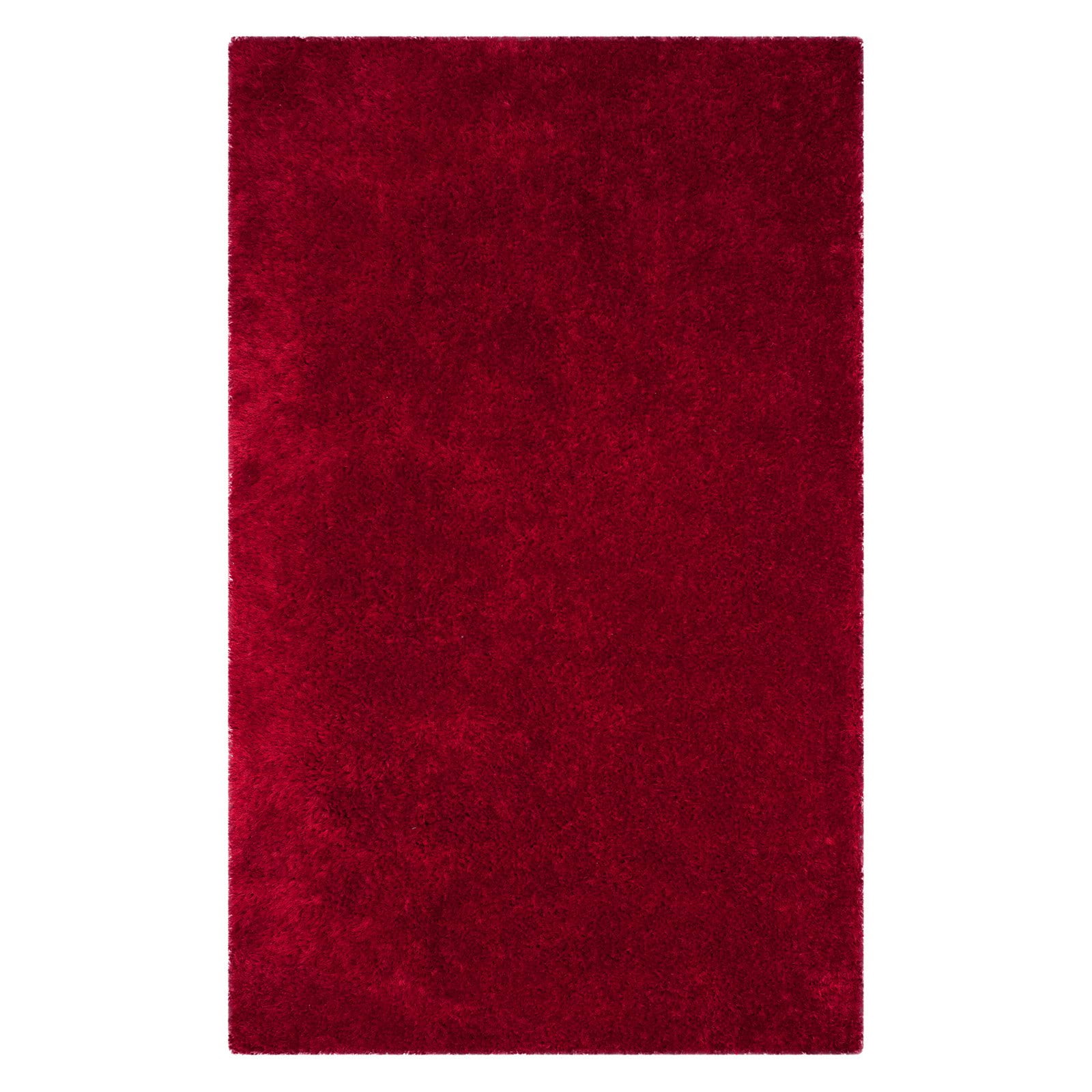 Luxurious Red 8' x 10' Hand-Tufted Shag Area Rug