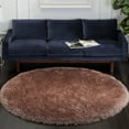 thumbnail image 1 of SAFAVIEH Luxe Paxton Solid Plush Polyester Shag Area Rug, Taupe, 6' x 6' Round, 1 of 9