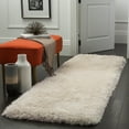 thumbnail image 1 of SAFAVIEH Luxe Paxton Solid Plush Polyester Shag Runner Rug, Bone, 2'3" x 10', 1 of 7