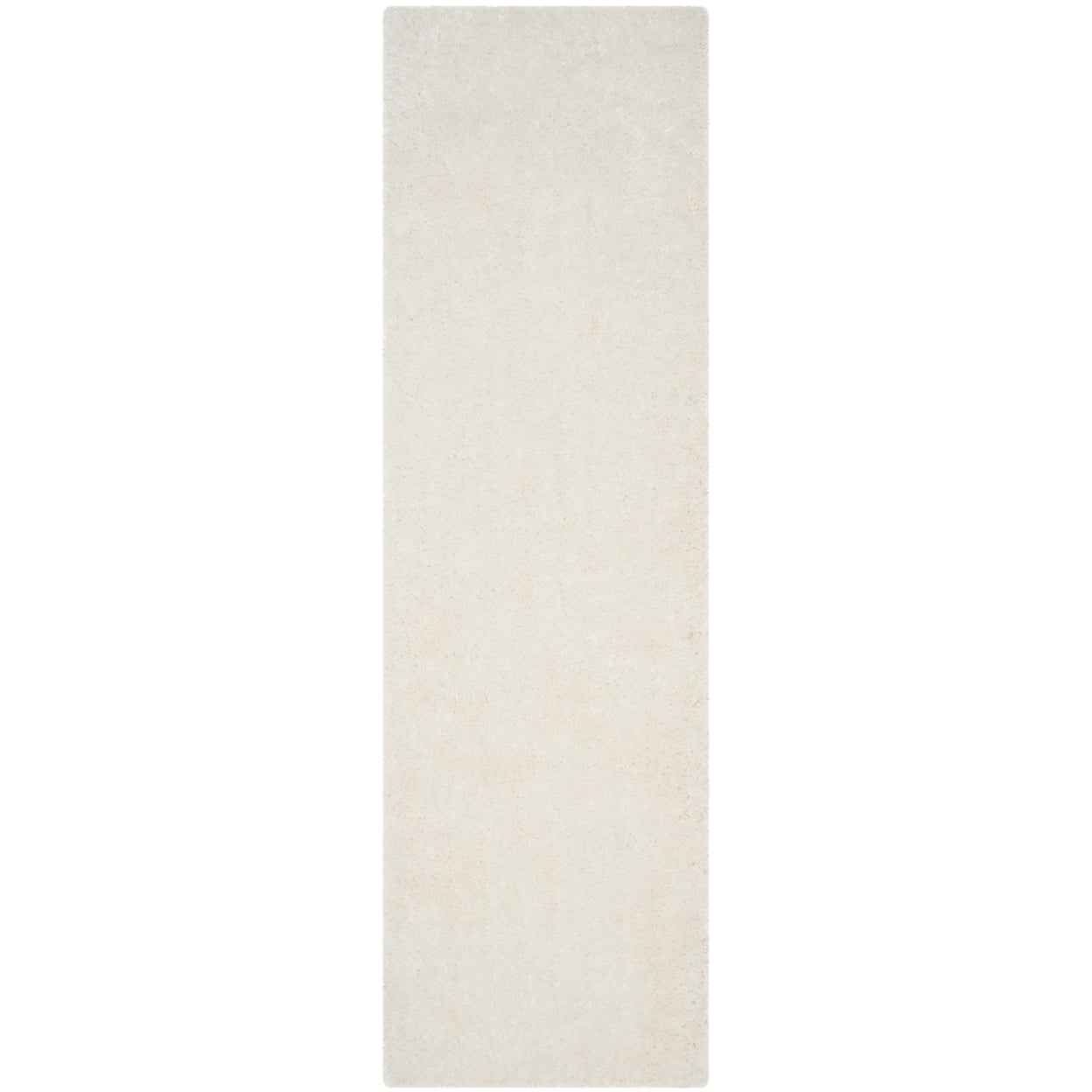SAFAVIEH Luxe Paxton Solid Plush Polyester Shag Runner Rug, Ivory, 2'3" x 6'