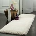 thumbnail image 1 of SAFAVIEH Luxe Paxton Solid Plush Polyester Shag Runner Rug, Ivory, 2'3" x 8', 1 of 9