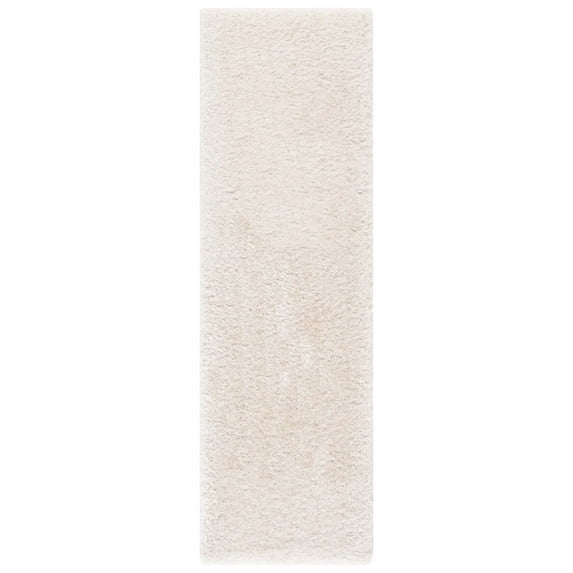SAFAVIEH Luxe Paxton Solid Shag Runner Rug, Bone, 2'3" x 14'