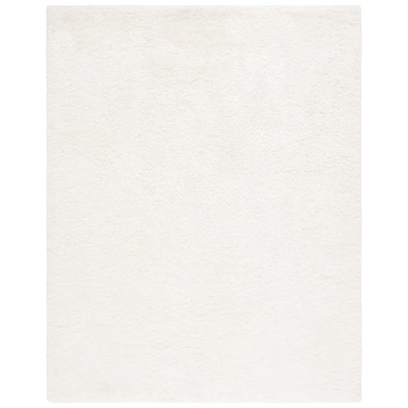 SAFAVIEH Luxe Shag James Solid Area Rug, Ivory, 10' x 14'