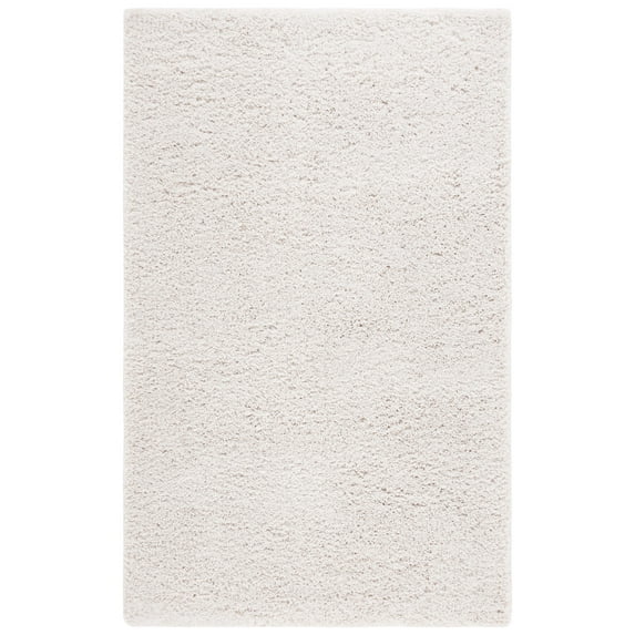 SAFAVIEH Luxe Shag Jameson Solid Area Rug, White, 3' x 5'