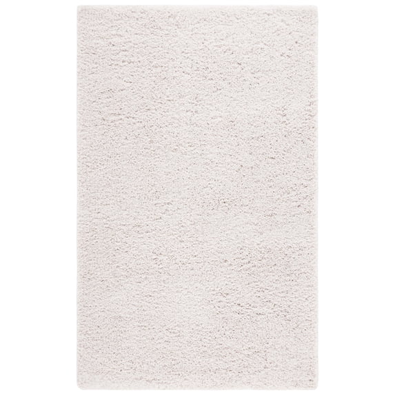 SAFAVIEH Luxe Shag Jameson Solid Area Rug, White, 4' x 6'
