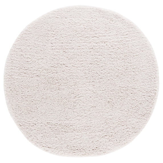 SAFAVIEH Luxe Shag Jameson Solid Area Rug, White, 6' x 6' Round