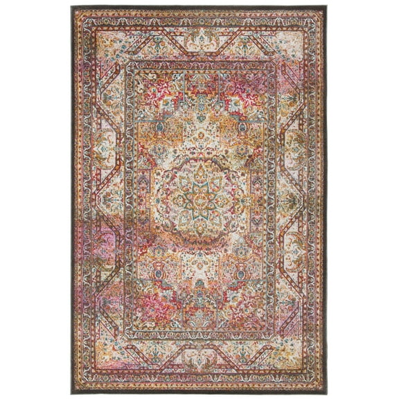 SAFAVIEH Luxor Ethelyn Abstract Area Rug, Ivory/Fuchsia, 3' x 5'