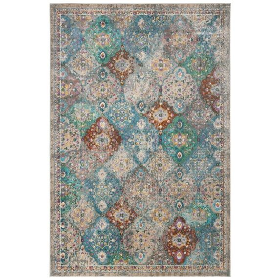 SAFAVIEH Luxor Harry Floral Area Rug, Ivory/Turquoise, 3' x 5'