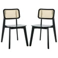thumbnail image 1 of SAFAVIEH Luz Contemporary Cane Dining Chair, Black, Set of 2 (17.3 in. W x 20.1 in. D x 31.9 in. H), 1 of 13