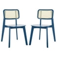 thumbnail image 1 of SAFAVIEH Luz Contemporary Cane Dining Chair, Navy, Set of 2 (17.3 in. W x 20.1 in. D x 31.9 in. H), 1 of 13