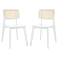 thumbnail image 1 of SAFAVIEH Luz Contemporary Cane Dining Chair, White, Set of 2 (17.3 in. W x 20.1 in. D x 31.9 in. H), 1 of 5