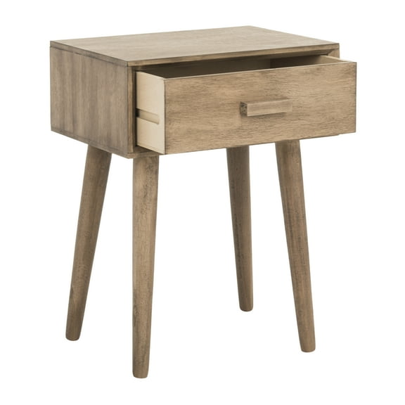 SAFAVIEH Lyle 1 Drawer Casual Glam Accent Table, Desert Brown