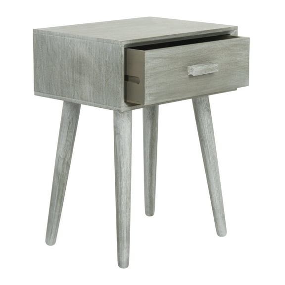 SAFAVIEH Lyle 1 Drawer Casual Glam Accent Table, Slate Grey
