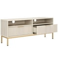 thumbnail image 1 of SAFAVIEH Lylia 2 Drawer 2 Shelf Media Stand, White/Gold Legs/Gold Handle (60.4 in. W x 15.6 in. D x 24.8 in. H), 1 of 1