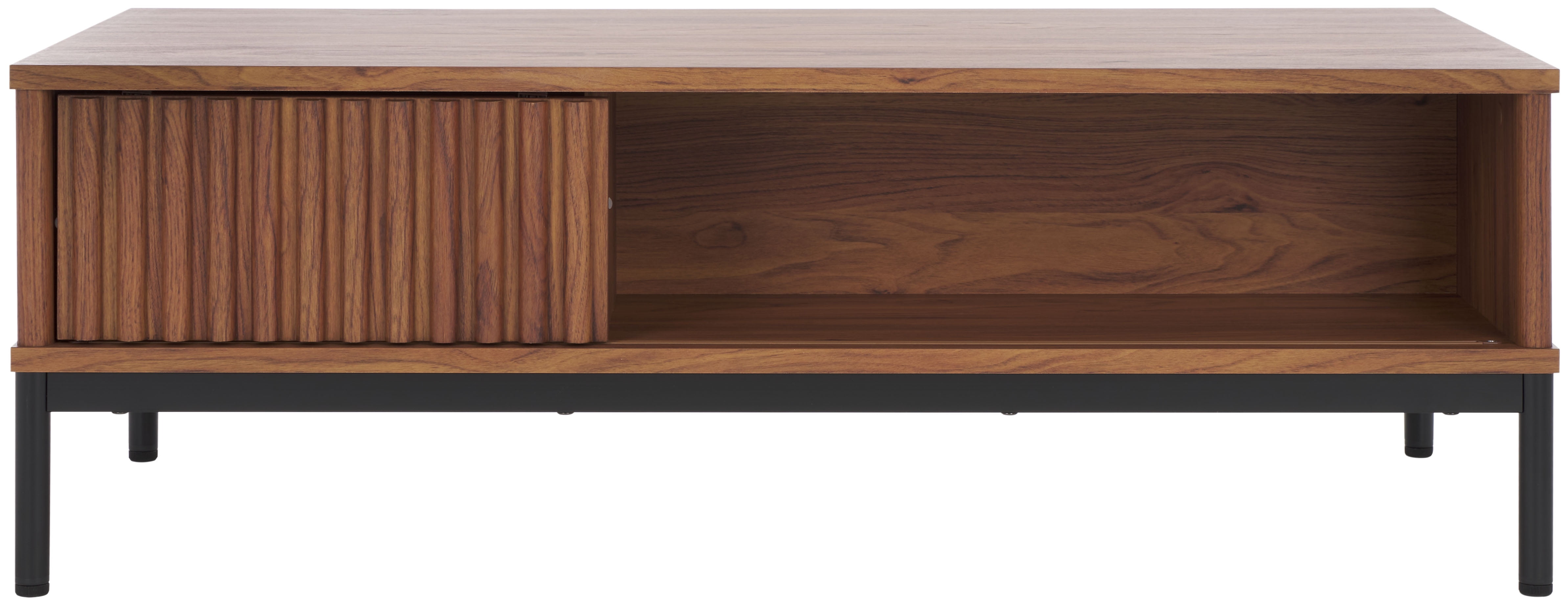 SAFAVIEH Lylia Contemporary 2 Door Wood Coffee Table, Walnut/Black