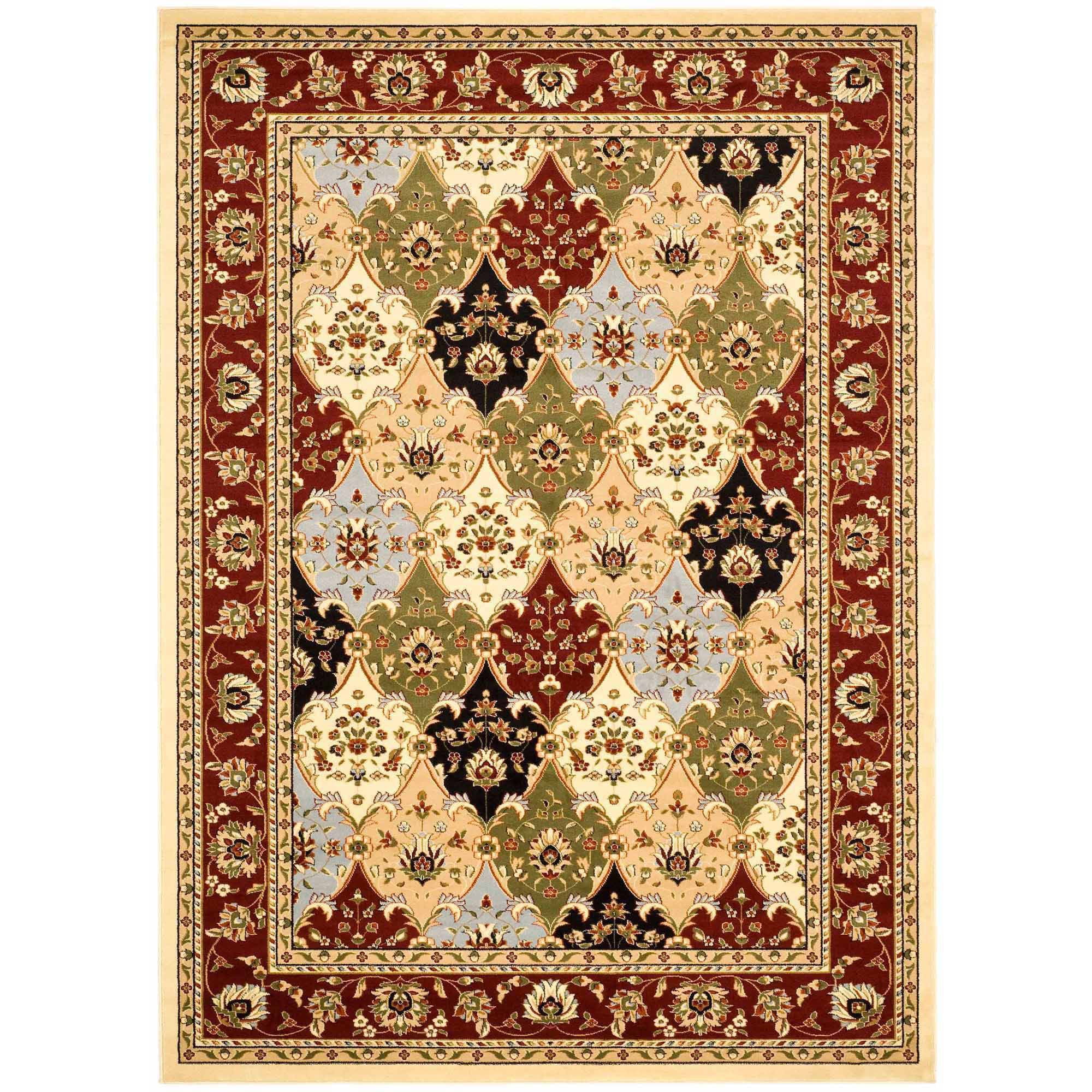 Boardered Tile Rug SAFAVIEH Lyndhurst Abigail Traditional Bordered Area Rug, Multi/Red, 4 ...