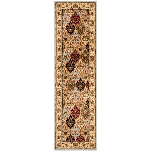 SAFAVIEH Lyndhurst Abigail Traditional Bordered Runner Rug, Grey/Multi, 2'3" x 12'