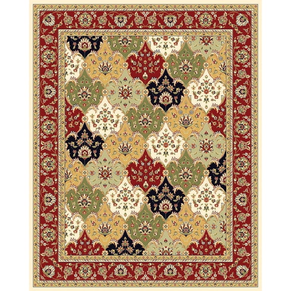 SAFAVIEH Lyndhurst Abigail Traditional Bordered Runner Rug, Multi/Red, 2'3" x 8'