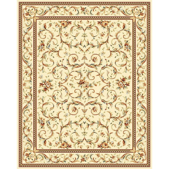 SAFAVIEH Lyndhurst Beatrix Floral Bordered Area Rug, Ivory, 5'3" x 7'6"