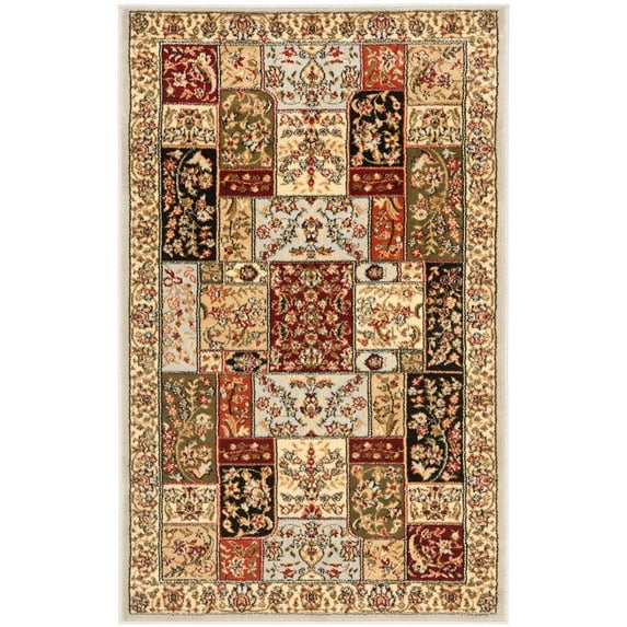 SAFAVIEH Lyndhurst Edith Traditional Floral Area Rug, Grey/Multi, 4' x 6'